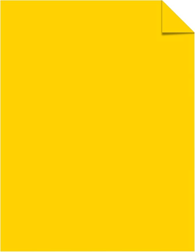 Astrobrights(R) Cover Stock, 8 12in. x 11in., 65 Lb, Solar Yellow, Pack Of 250 Sheets, 21738