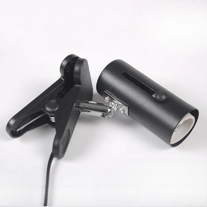 Nastyaer for Lamp Base Metal Heat UV UVB Lamp Light Holder Clamp Reptile Supplies Max 300W - (Color: Black)