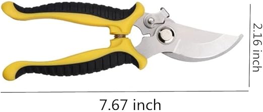 SZHDX Garden Pruning Shears, 7.5" Professional Gardening Scissors, SK-5 Stainless Steel Blade Tree Secateurs, Manual Pruner for Plants, Gardening, Trimming, Garden Tools
