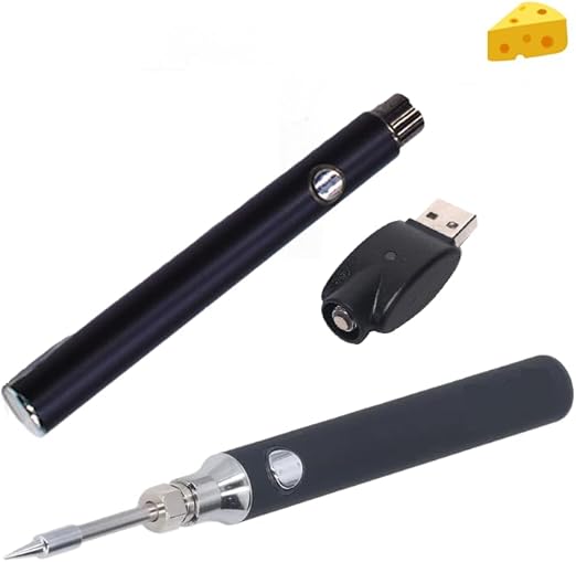 Universal 1100mAh Threaded Rechargeable Pen Battery – Black, USB Charging for Soldering and Home Repairs