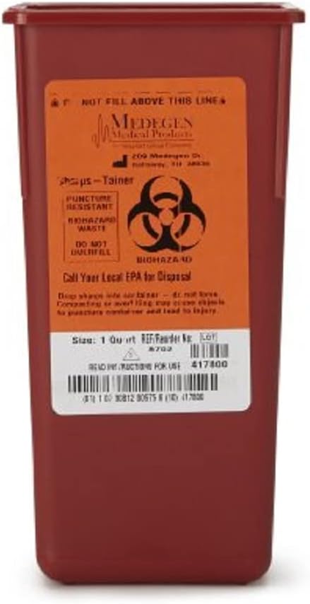 Sharps & Waste Disposal Containers - 1 Quart, Stackable -