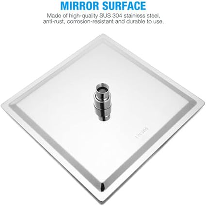 Magik 81012'' Stainless Steel Flow Rainfall Square Shower Head Full Body Coverage (8 Inches)