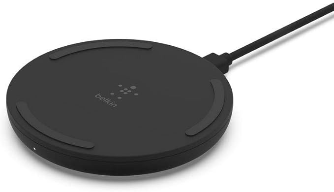 Belkin BoostCharge Wireless Charging Pad 10W (Qi-Certified Fast Wireless Charger for iPhone, Samsung, Google, More) a Black, Wall Adapter Not Included