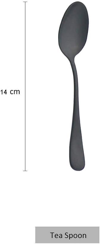 Matte Finish Black Espresso Spoons, Mini Coffee Spoon, 5.51 Inches Stainless Steel Small Spoons for Dessert, Set of 4