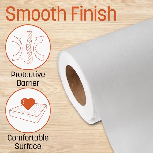 Caring Headrest Exam Table Paper, Smooth, 8.5" x 225", 12 Rolls/Case, Disposable Medical Table Paper for Chiropractors, Massage Therapists & Physical Therapy Offices, Hygienic Surface Protection