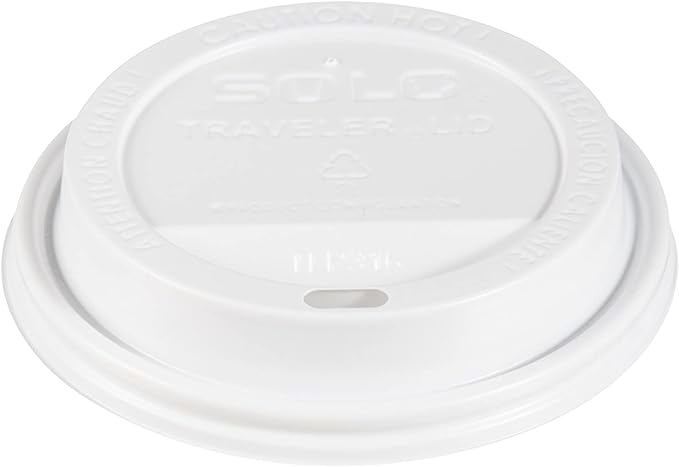 SOLO TLP316-0007 White Traveler Lid for SSP and Bare Paper Hot Cup - 2 Packs of 100 (200 Lids Total)