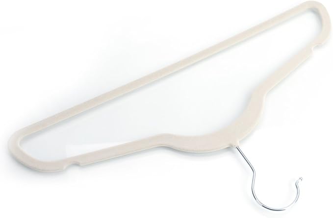 10 Pack Clothes Hangers, Space Saving Non Slip Suit Hangers Coat Hangers Strong and Durable 360 Degree Chrome Swivel Hook 17.71" x 0.2" x 9.65" (Ivory White)