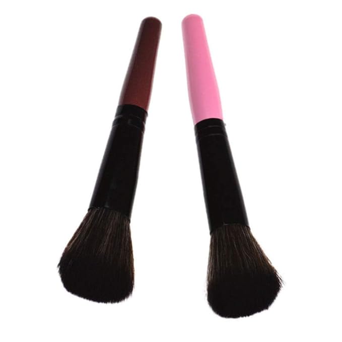 Wine Red Cosmetic Brush, Wood Handle Nylon Brush Head Foundation Face Blush Powder Contour Makeup Brush, Making Your Makeup Easier Foundation Brushes