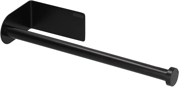 Kitchen Paper Towel Holder, Punch-, Easy to Install Wall Mounted Toilet Paper Holder (Long Black)