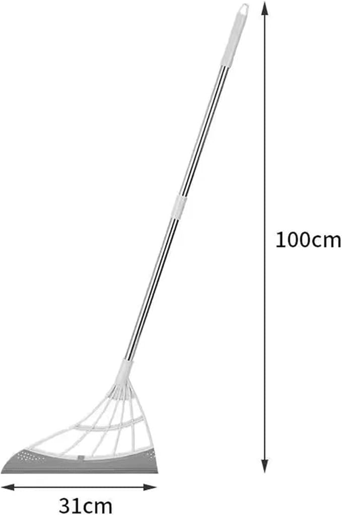 Silicone Broom Wiper Window Washing Multifunctional Household Home Floor Glass Hand-Push Mirror Cleaning Tools(Gray)