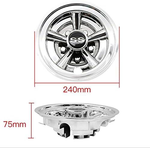 1Pcs 8Inch Golf Cart Wheel Covers, 5 Spoke Design Hub Cap for Golf Carts for Club Car,, Silver, 500158930A2