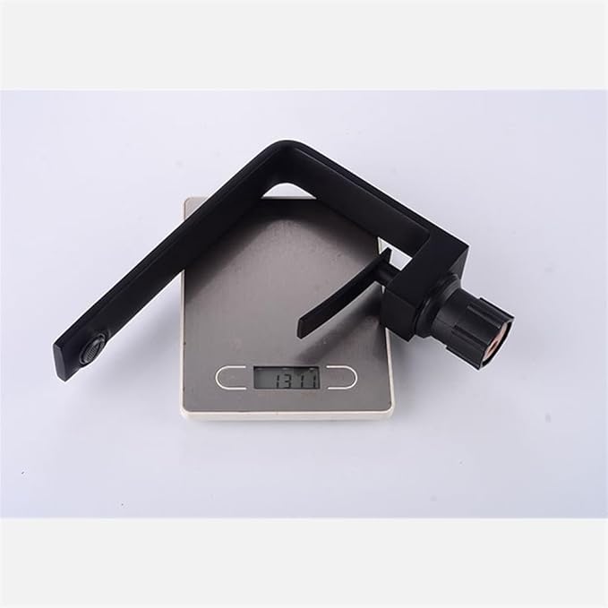 Bathroom Basin Faucet BlackWhite Solid Brass Faucet Tap Hot and Cold Faucet,PopUp with Overflow
