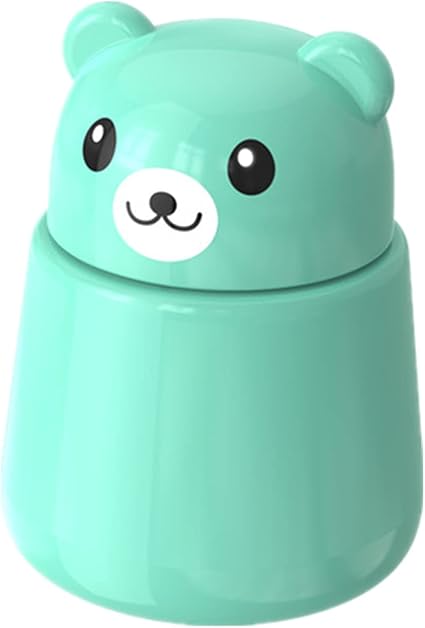 Pill Grinder, Portable Bear Pill Crusher Pill Pulverizer for Vitamins, Cute Animal Medicine Tablet Grinder Container Storage Box (Green)