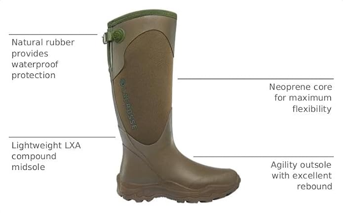 LaCrosse 15" Alpha Agility Snake Boots for Women Featuring Waterproof Rubber, Eva Soles, and Snake Guard Toe Protection