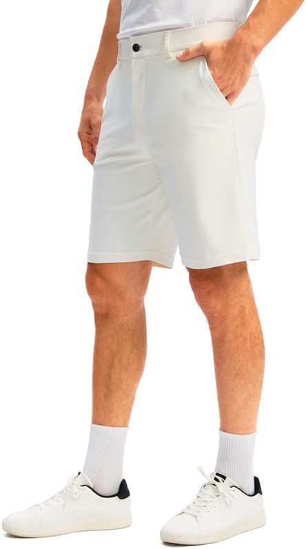 Soothfeel Men's Golf Shorts with 5 Pockets Stretch Lightweight Quick Dry 9 Inch Flat Front Casual Work Dress Shorts for Men