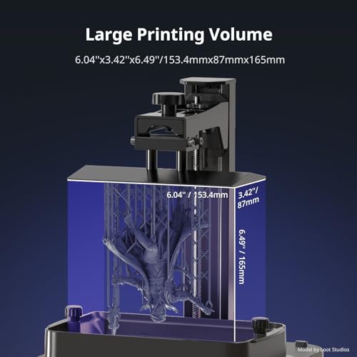 ANYCUBIC 10K Resin 3D Printer, Photon Mono 4 LCD 3D Printer with 7-inch Mono Screen, Upgraded LighTurbo Matrix and Printing Platform, Printing Size of 6.04''x3.42''x6.49''