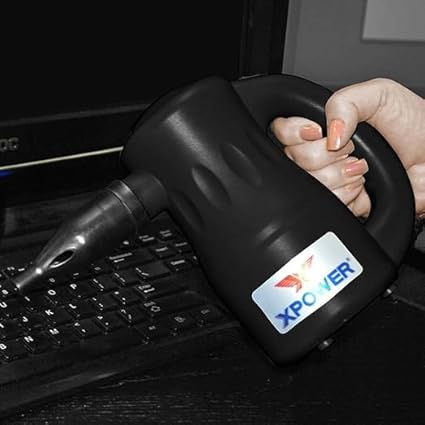 XPOWER A-2 Airrow Pro Electric Air Duster for Dusting, Drying, Inflating, Car Detailing, Computer, Leaf Blowing, 90 CFM, 7 Nozzles+2 Brushes, High Performance Motor, Eco-Friendly, Jet Black