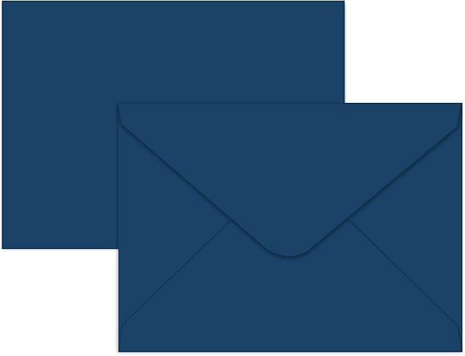A7 Envelopes-100 Pack Navy Blue Envelopes 5x7 V Flap, Perfect for 5x7 Photo,5X7 Cards, Invitation, Wedding, Announcements, Baby Shower-5.25" x 7.25" (navy blue)
