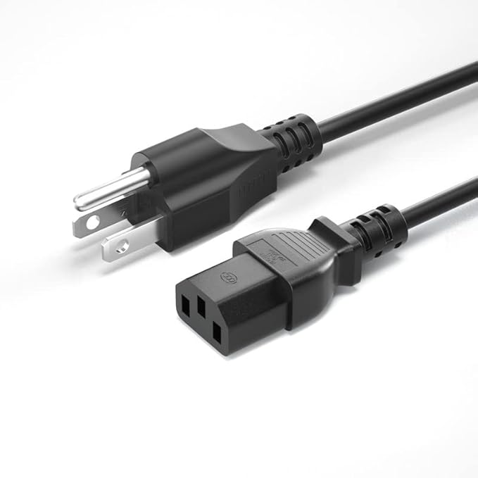 3 Prong Monitor Power Cord, 4FT Computer Power Cable Replacement for Dell, Samsung, LG, AOC, BenQ, Acer, Asus, ViewSonic, HP, Compaq PC Monitor Power Cord(NEMA 5-15P to C13), 1 Pack