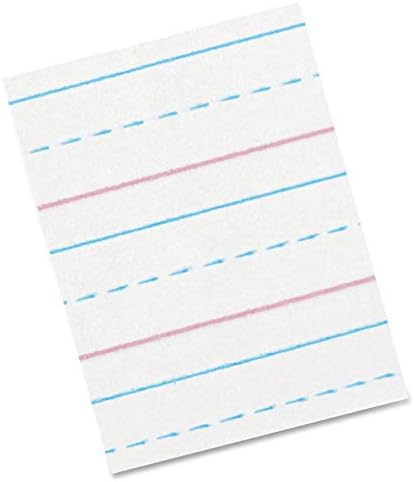 Pacon PACZP2413 Zaner-Bloser Sulphite Handwriting Paper, Dotted Midline, Grade 2, 12" x 14" x 14" Ruled Short, 8" x 10-12", 500 Sheets