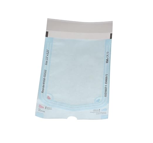 HSB 100529, Self-Seal Sterilization Pouches, Paper/Film, Blue, 2.75" x 9", Triple Seal & Heat Processed, Air-Tight, with Steam Indicator for Complete Sterilization, 200/Bx