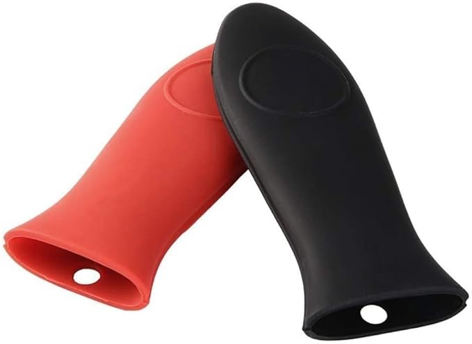 1Pc Heat-Resistant Silicone Hot Handle Holder Pot Sleeve Grip Handle Cover Potholder Sleeve Cookware Handles for Cast Iron, Pans, Metal Frying Pans, Skillets, Griddles Red Clever Design