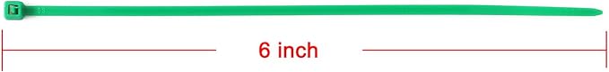 6 inch Green Zip Ties, Nylon Garden Cable Zip Ties Self Locking Cable Ties Twist Ties, Multi-Purpose Cable Tie (100 Pcs)