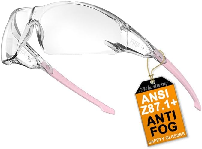 ANSI Z87.1 Anti-Fog Wrap-Around Clear Safety Glasses, Pickleball lab chemistry goggles with Scratch Resistant