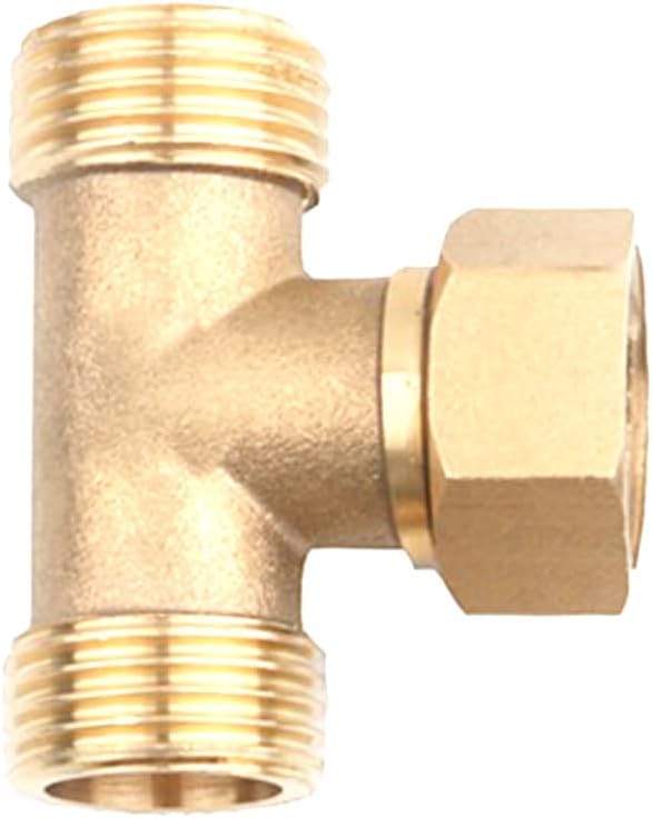 1pcs Brass 1/2" Thread Tee Connector Copper Garden Irrigation Joints Water Pipe Tube Three Way Connector,20mm Brass