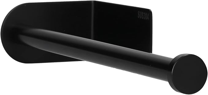 Kitchen Paper Towel Holder, Punch-, Easy to Install Wall Mounted Toilet Paper Holder (Long Black)