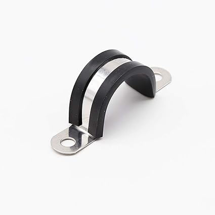 10 Pieces 25mm U-Pipe Clips with Rubber Cushioned Cable Clamp Rubber Lined U Clips EPDM Rubber Lined Mounting Brackets U Shaped Pipe Tube Wire Clamps Clips for Tube Or Wire Cord Installation
