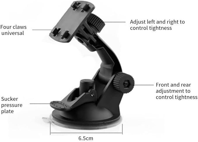 SEADERA Car GPS Dash Suction Cup Mount,Portable GPS Navigator Bracket with 4 Claw Back Clip Car Dashboard Windshield Sticky Suction Mount
