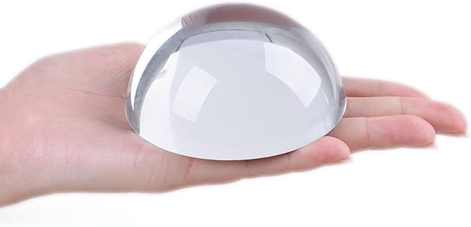 406080MM Clear Half Sphere Crystal Ball Paperweight Magnifying Flatback Glass Decor Gift,80MM