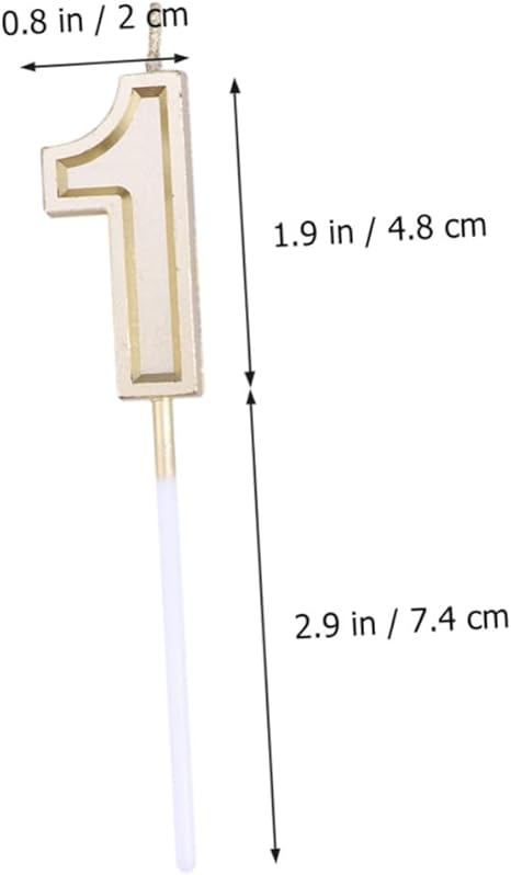 Cabilock Happy Birthday Numeral Candles Number 1 Gold Glitter Non-Smoke Number Candles for Cake Adults Kids Party Supplies