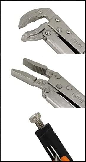 Xiao Dao Pro Extened Locking Vise Grip Pliers Set 12" Straight Jaws and 80 Degree Jaws Needle Nose Pliers Set, Quick Release Design,
