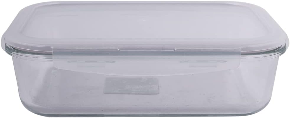 LOCK & LOCK Purely Better Glass Food Storage Container with Lid, Rectangle-51 oz, Clear