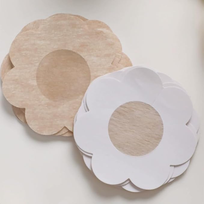 Women Satin Cloth Nipple Cover Pads Sexy Breast Adhesive Invisible Top Tape Anti-Bump Disposable Breast Paste( 10 PC )