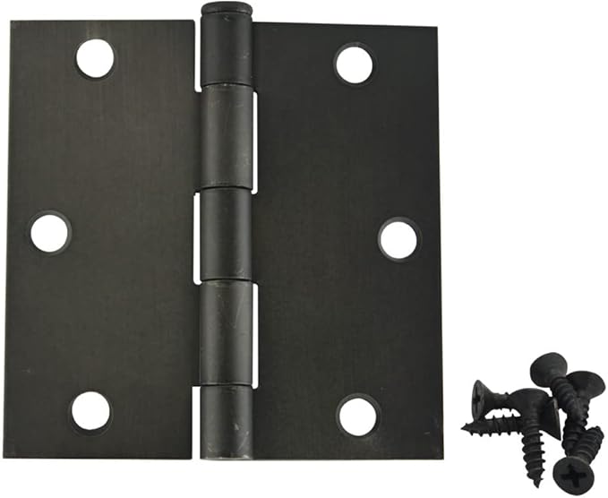 3 Pack - Cosmas Oil Rubbed Bronze Door Hinge 3.5" Inch x 3.5" Inch with Square Corners - 37601