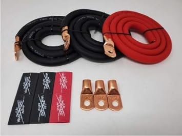 Sky High Oversized 10 Gauge AWG Big 3 Upgrade REDBlack Electrical Wiring Kit