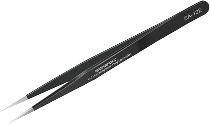TOWOT Precision Tweezers, Pointed Tweezers for Electronics, Anti-static Stainless Steel Long Tweezers for Crafts, Soldering, Welding, and Jewelry Making Industrial Tweezers