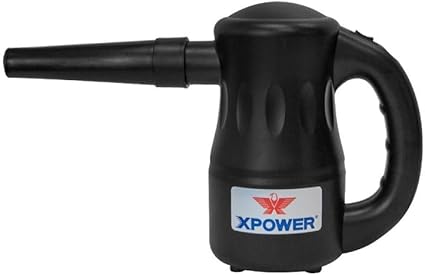 XPOWER A-2 Airrow Pro Electric Air Duster for Dusting, Drying, Inflating, Car Detailing, Computer, Leaf Blowing, 90 CFM, 7 Nozzles+2 Brushes, High Performance Motor, Eco-Friendly, Jet Black