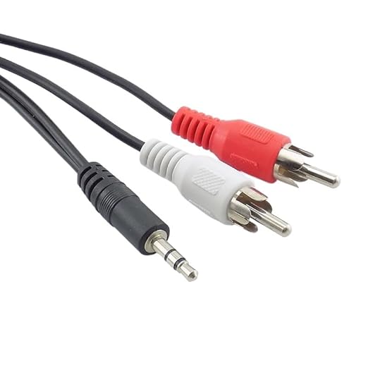 FENG GUO 1M 3.5mm Male Stereo to 2 R/CA Connector Audio AV Adapter Cables for TV DVD MP3/MP4 Extension Cord Conversion Line