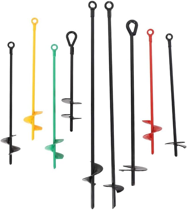 Nvzi-c 2-Piece 46cm Spiral Ground Anchor Set, Heavy-Duty Metal Ground Anchor Set, Wind Pile shed Anchor Hook, Used for Tent Tree Swing Set, car Port Trampoline Canopy shelter (Green)