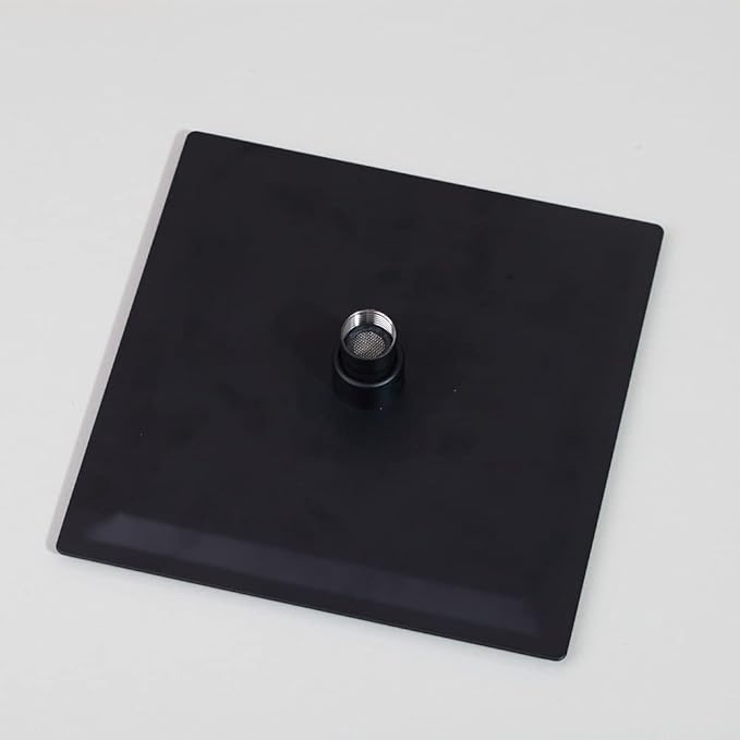 Shower Shelves Bathroom Square Shower Head, Super Slim Rainfall Water Spray Shower, 820 Inch Matte Black Ultra Thin Rain Shower Head Bathing Accessories (Color : 12 inch no led)