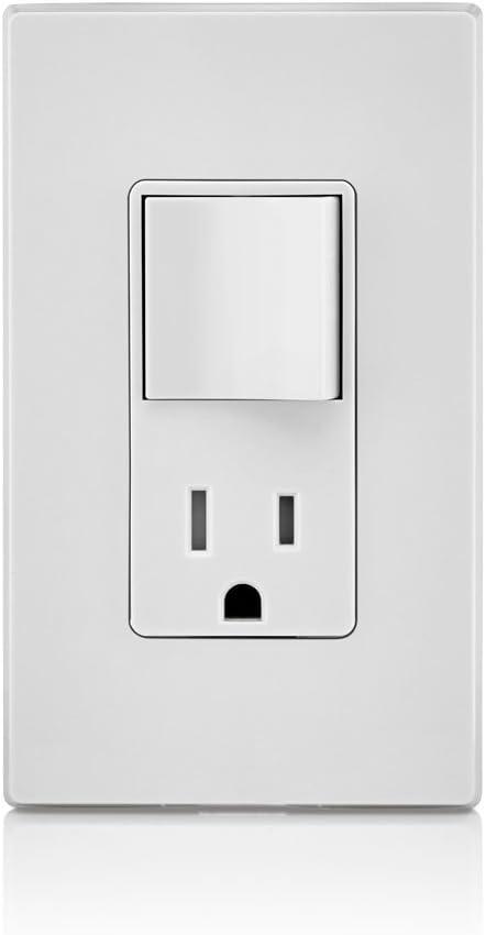 Leviton T5625-W Decora Combination Switch and Tamper-Resistant Receptacle, White