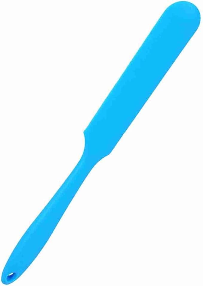 Silicone cream scraper for mixing spatula, kitchen baking brush (blue)