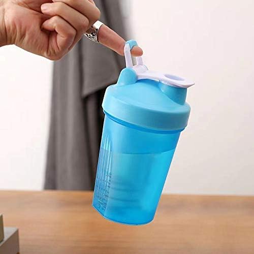 Blender Shaker Bottle w. Classic Loop Top & Stainless Whisk Ball-Perfect for Protein Shakes and Pre Workout (16 Oz-400ML, Blue Top/Blue Cup), Full Color-16 Oz