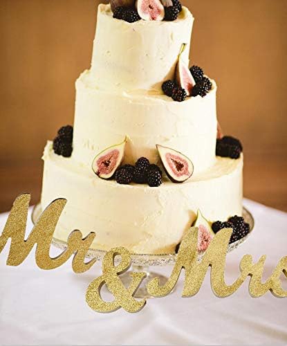 Wedding Decorations,Gold Mr and Mrs Signs Wedding Sweetheart Table Decorations, Wooden Freestanding Letters Wedding Shower Gift