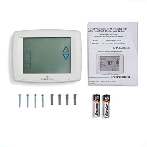 White Rodgers Emerson 1F95-1277 Touchscreen 7-Day Programmable Thermostat, White