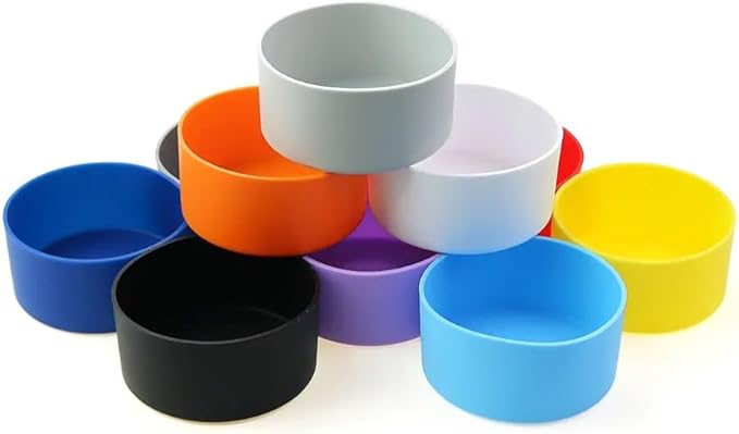 Silicone Boot Sleeve Cap Cover Sheath Silicone Bottom Protective Non-Slip Heat Resistant Cup Mug Coaster Tumbler Insulated Bottle Cup Bottom Cover Round 9cm (Transparent)